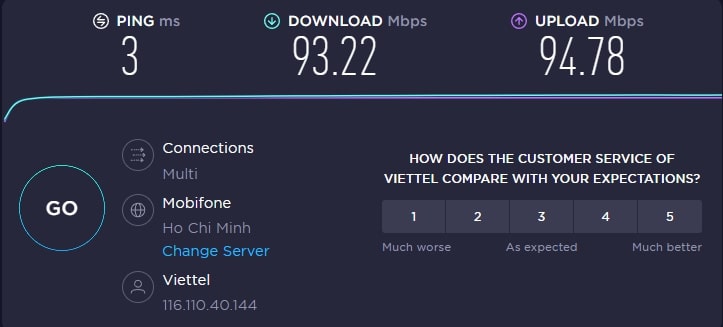 Các thông số trên Speedtest