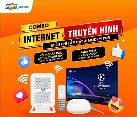 Ưu đãi lắp đặt combo internet và truyền hình cáp FPT